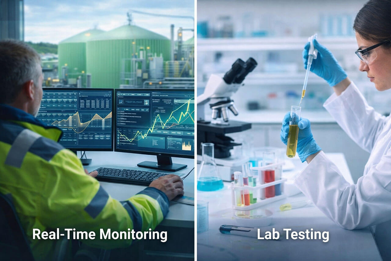Real Time Monitoring vs Lab Testing in Biogas Plants
