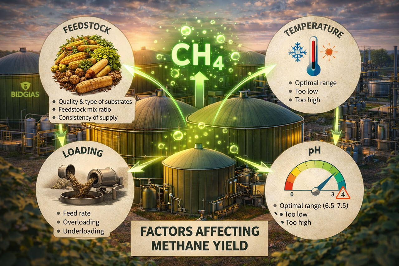 factors affecting methane yield