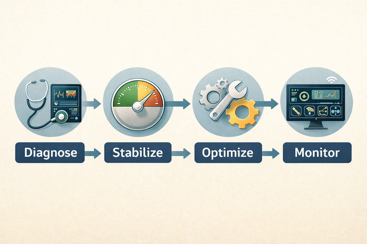 showing steps to revitalize system
